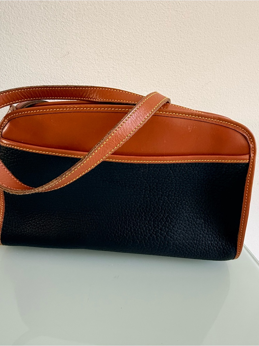 Dooney & Bourke Black Pebbled Crossbody with Brown Logo Patch - Picture 11 of 12